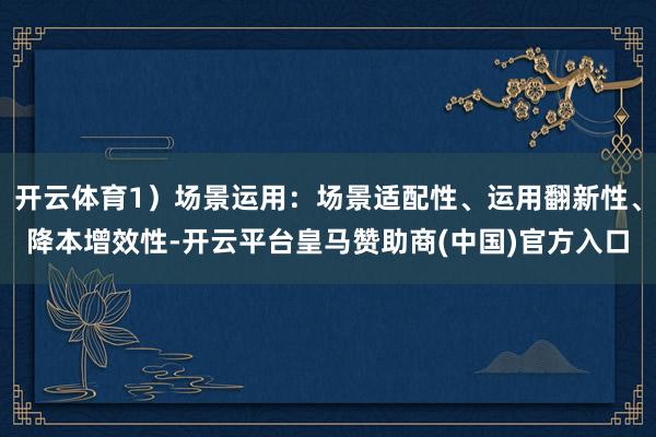 开云体育1）场景运用：场景适配性、运用翻新性、降本增效性-开云平台皇马赞助商(中国)官方入口
