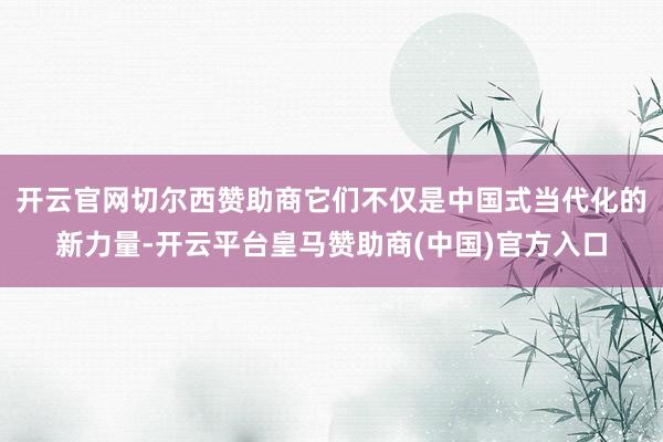 开云官网切尔西赞助商它们不仅是中国式当代化的新力量-开云平台皇马赞助商(中国)官方入口