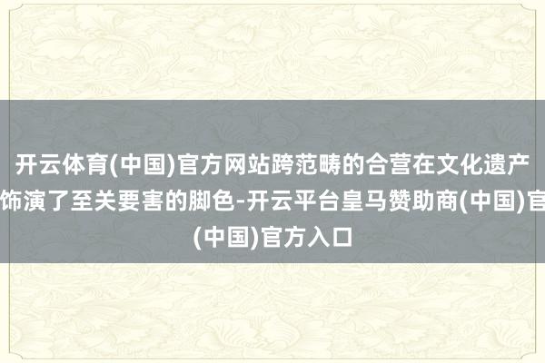 开云体育(中国)官方网站跨范畴的合营在文化遗产保护中饰演了至关要害的脚色-开云平台皇马赞助商(中国)官方入口